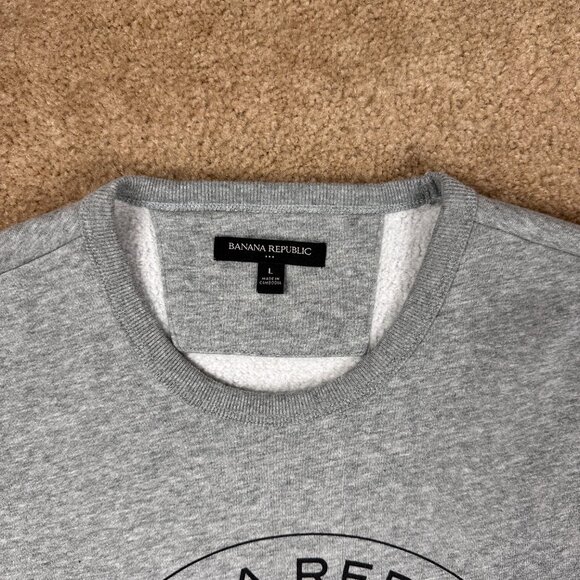 Banana Republic Original Classic Men's Crewneck Sweatshirt Size Large Gray NWOT - Picture 4 of 7